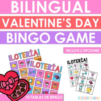 Preview of Bilingual Valentine's Day Vocabulary Bingo - Juego de Lotería