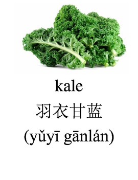Preview of Bilingual Vegetables English and Simplified Chinese PDF