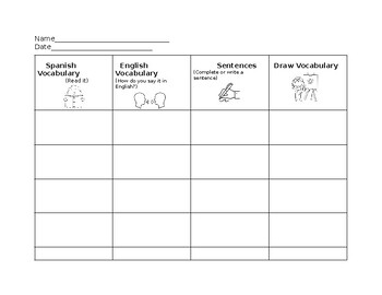 Preview of Bilingual Vocabulary Template