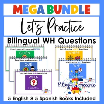 Preview of Bilingual WH Questions Mega Bundle for Speech Therapy