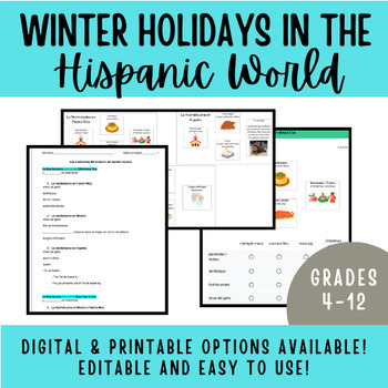 Preview of Bilingual Winter Holidays Exploration - Digital and Printable