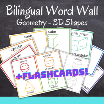 Preview of Bilingual Word Wall 3D Shapes