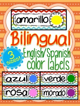 Preview of Bilingual color labels for your classroom: English and Spanish