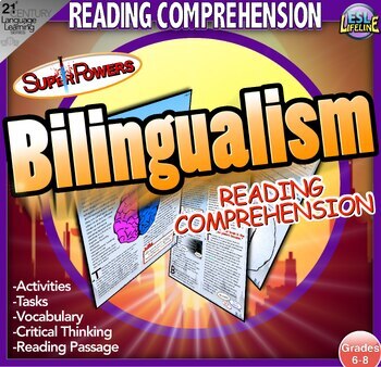 Preview of Bilingualism Close Reading Comprehension Passage, Questions & Activities