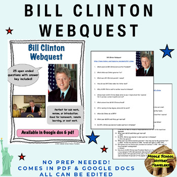 Preview of Bill Clinton Webquest