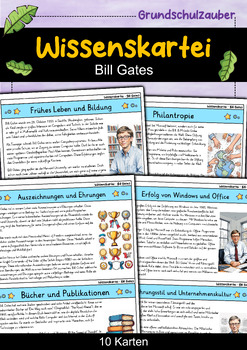 Preview of Bill Gates - Wissenskartei - Berühmte Persönlichkeiten (German)
