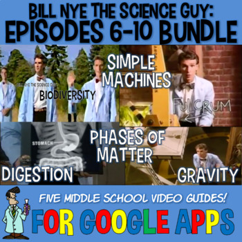 Preview of Bill Nye 5 LESSON BUNDLE gravity digestion biodiversity more SELF-GRADING Google