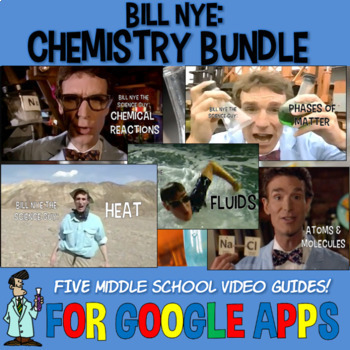 Preview of Bill Nye 5 LESSONS CHEMISTRY BUNDLE distance learning middle SELF-GRADING Google