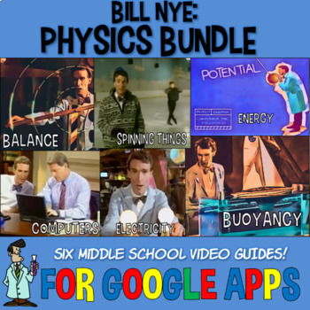 Preview of Bill Nye 6 LESSON BUNDLE physics, energy, electricity & more SELF-GRADING Google