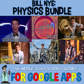 Preview of Bill Nye 6 LESSON BUNDLE  sound, simple machines, waves more SELF-GRADING Google