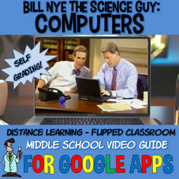 Preview of Bill Nye COMPUTERS GOOGLE APPS form classroom drive SELF-GRADING 4th-8th Jr High