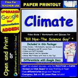 Video Guide, Quiz for Bill Nye – Climate * PRINTING Google