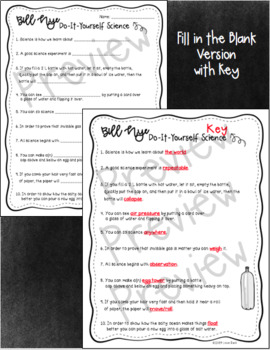 bill nye do it yourself science worksheets by love duck tpt