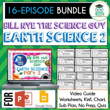 Preview of Bill Nye EARTH SCIENCE Part 2 BUNDLE, Video Guides, Sub Plans, Worksheets