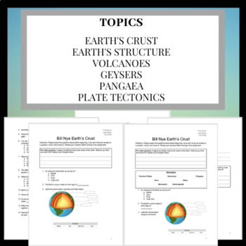 Bill Nye Earth s Crust: Differentiated Video Worksheet TpT