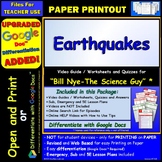 Video Guide, Quiz for Bill Nye – Earthquakes * PRINTING Go