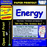 Video Guide, Quiz for Bill Nye – Energy * PRINTING Google 