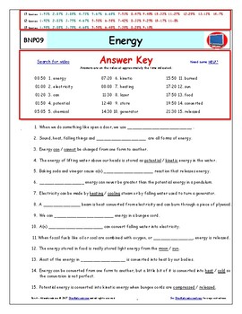 Bill Nye - Energy - iPad Interactive Worksheet, Answer ...