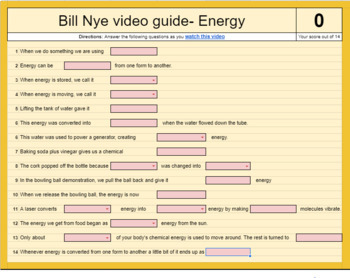 Bill Nye Energy Video Worksheet Answer Key Pdf / 2 3 2016 Used Element