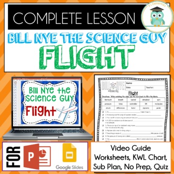 Preview of Bill Nye FLIGHT Video Guide, Quiz, Sub Plan, Worksheets, No Prep Lesson