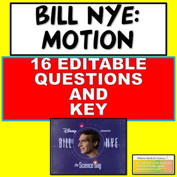 Preview of Bill Nye Forces and Motion Questions and Key