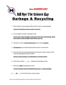 Bill Nye - Garbage u0026 Recycling- 14Q's u0026 Science Student Karaoke by Nicole  Paul