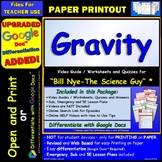 Video Guide and Quiz for Bill Nye Gravity - PRINT Version