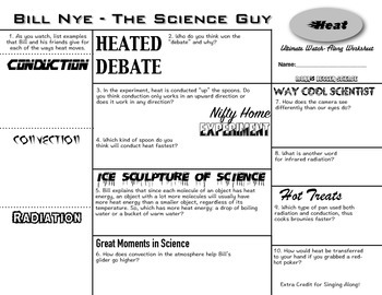 Preview of Bill Nye - Heat - Ultimate Watch-Along Worksheet