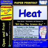 Video Guide, Quiz for Bill Nye – Heat * PRINTING Google Doc™/pdf
