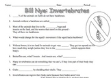 Bill Nye Invertebrates Video Worksheet