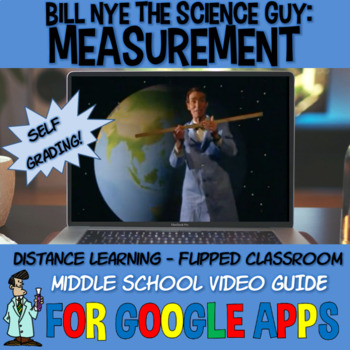 Preview of Bill Nye MEASUREMENT GOOGLE APPS classroom drive SELF-GRADING middle school