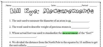 Preview of Bill Nye: Measurements + Activity