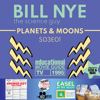 Preview of Bill Nye | S03E01 - Planets & Moons Video Guide Worksheet | Orbit | Gravity