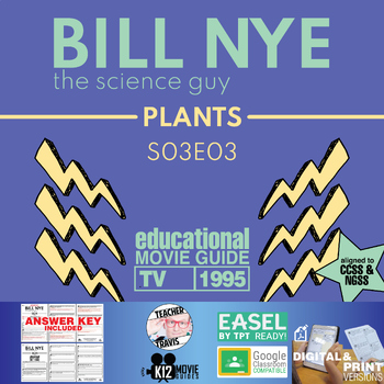 Preview of Bill Nye | S03E03 - Plants Video Guide Worksheet | Photosynthesis | Chlorophyll