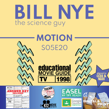 Preview of Bill Nye | S05E20 - Motion Video Guide Worksheet | Inertia | Mass | Acceleration