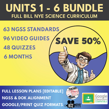 Preview of Bill Nye Science Curriculum | COMPLETE Bundle | All 6 Units | 6 Months SAVE 50%