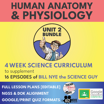 Preview of Bill Nye Science Curriculum | Unit 2 Bundle | Human Anatomy and Physiology