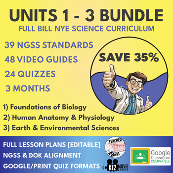Preview of Bill Nye Science Curriculum | Units 1 to 3 Bundle | 3 Months | SAVE 35%