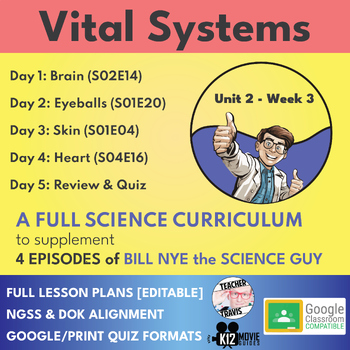 Preview of Bill Nye Science Curriculum | Vital Systems | Full Lesson Plan | U2W3