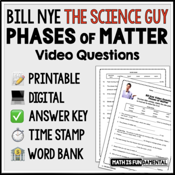 Preview of Bill Nye Science | Phases of Matter | Printable & Digital Video Questions