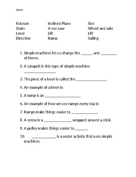 Preview of Bill Nye Simple Machines Quiz