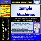 Video Guide, Quiz for Bill Nye – Simple Machines * PRINTING Google Doc™/pdf