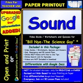 Video Guide, Quiz for Bill Nye – Sound * PRINTING Google Doc™/pdf