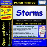Video Guide and Quiz for Bill Nye Storms - PRINT Version