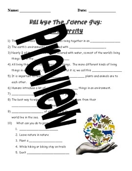 bill nye the science guy biodiversity worksheet with answer key