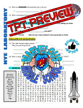 Bill Nye The Science Guy: OUTER SPACE (space / planets video worksheet