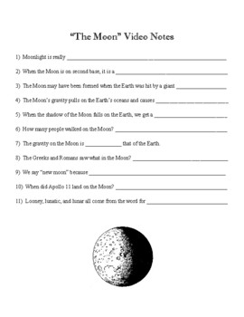 Preview of Bill Nye Video Notes - The Moon