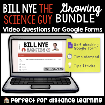 Preview of Bill Nye Video Questions Bundle - Self-Checking Google Forms with Time Stamp