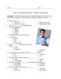 Bill Nye - Water Cycle – Quiz and Answer Sheet