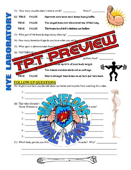 bill nye the science guy bones and muscles human body video worksheet